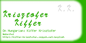 krisztofer kiffer business card